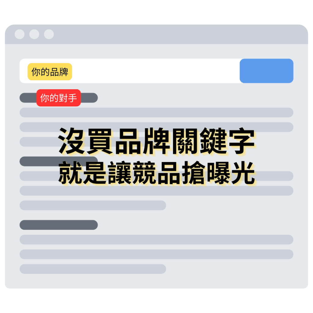 競品可以購買你的品牌關鍵字投放廣告，但是必須有限制的使用